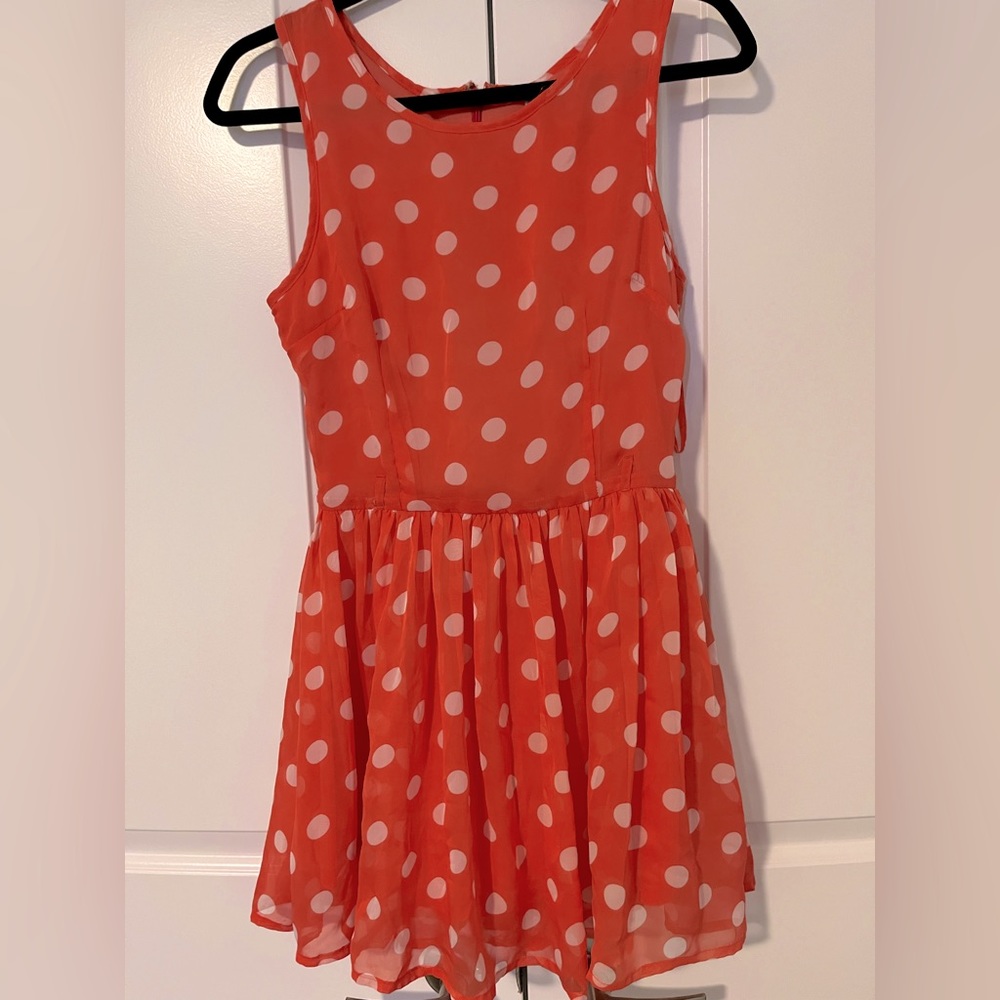 Parisian dress orange polyester size medium